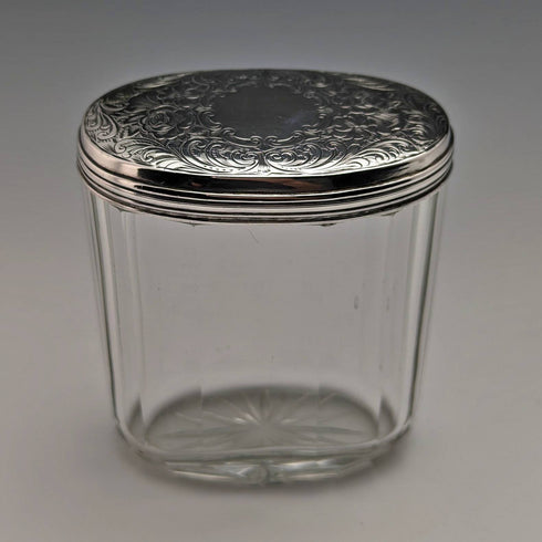 1880年 英国アンティーク 純銀蓋 ガラスボトル Arnold and Lewis